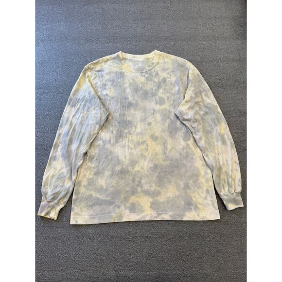 Alexander Wang Sample Mens Grey Cream Tie Dye Long Sleeve Shirt - Picture 1 of 14
